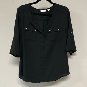 New York & Co. sheer black top, size M